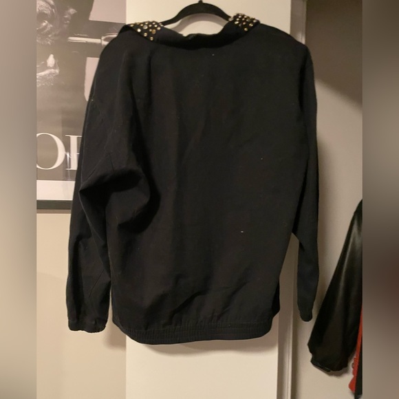 Vintage EVR black jean jacket with rhinestones and star zipper - M - Picture 4 of 4